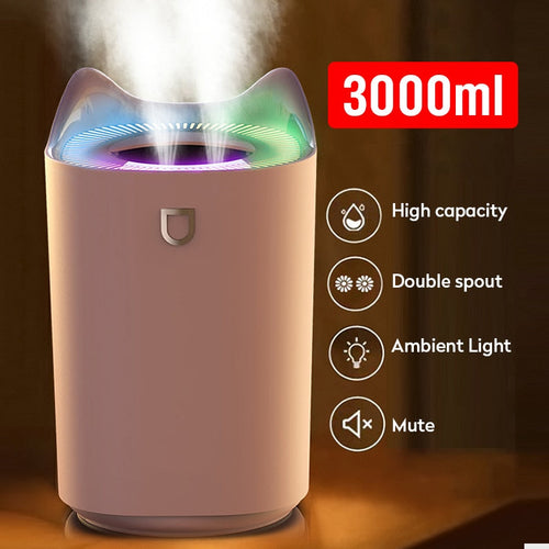 Ozelon CloudMist™ 3L Ultrasonic Humidifier with Ambient LED Light